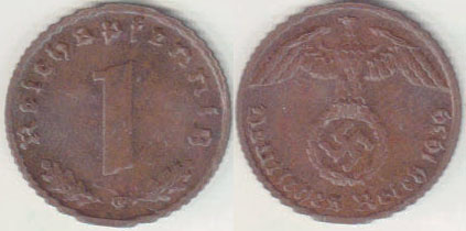 1939 G Germany 1 Pfennig A000810.